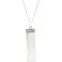 Raw Selenite Flat Pendant Necklace on Sterling Silver Box Chain, 18'' Raw Selenite Flat Pendant Necklace on Sterling Silver Box Chain, 18''