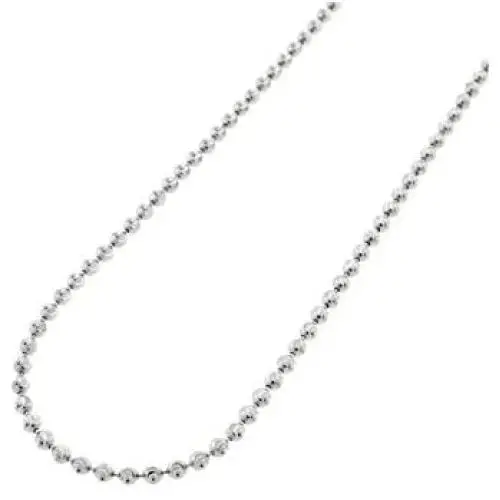925 Sterling Silver Moon Cut Bead Chain Necklace, 2MM 3MM 4MM-Dog Tag Ball Link Necklace, Silver Beaded Necklace in,Rhodium and Yellow Gold,Men and Women, Silver Jewelry Gift, 16-36 925 Sterling Silver Moon Cut Bead Chain Necklace, 2MM 3MM 4MM-Dog Tag Ball Link Necklace, Silver Beaded Necklace in,Rhodium and Yellow Gold,Men and Women, Silver Jewelry Gift, 16-36