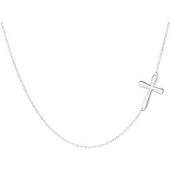 VENSERI Sideways Cross Pendant 925 Sterling Silver Simple Necklaces Choker Necklace for Women Girls Birthday Gift