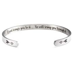 A N KINGPiiN Inspirational Bracelets for Women Inspirational Gift for Women Girls Men Motivational Birthday Cuff Bangle Friendship Personalized Mantra Jewelry Come Gift Box