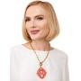ZENZII Colorful Deco Pendant 2-in-1 Necklace with Toggle - Swirl Emblem Acrylic Resin Charm with Silver and Gold Chain for Women