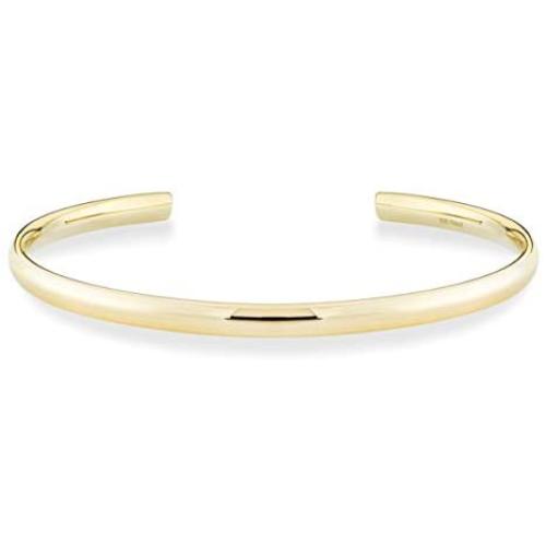 Miabella 925 Sterling Silver Italian Adjustable 4mm Open Cuff Polished Bangle Bracelet for Women 7.25-7.5 Inch, Made in Italy