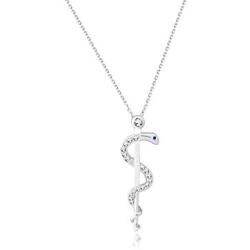 KUIYAI Staff of Asclepius Necklace with Cubic Zirconia Medical Symbol Necklace Jewelry