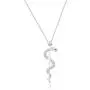 KUIYAI Staff of Asclepius Necklace with Cubic Zirconia Medical Symbol Necklace Jewelry