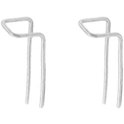 Minimalist Double Piercing Earrings for Women Girls Men S925 Sterling Silver Bar Threader Dangle Drop Stud Safety Pin 2 Hole Lobe Bended Hook Fashion Personalized Hypoallergenic Lightweight Jewelry