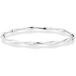 Miabella 925 Sterling Silver Italian Oval Hinged Twist Bangle Bracelet for Women Teen Girls 6.75 to 8 Inch Made in Italy