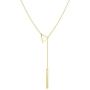S.J JEWELRY Womens Handmade CZ Simple Delicate 14K Gold Plated/Rose Gold Plated/Silver Plated Lariat Simple Baton Adjustable Y Necklace
