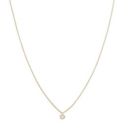 HONEYCAT Petite Solitaire Single Bezel Necklace in Gold, Rose Gold, or Silver | Minimalist, Delicate Jewelry