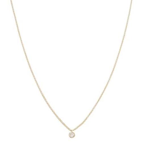 HONEYCAT Petite Solitaire Single Bezel Necklace in Gold, Rose Gold, or Silver | Minimalist, Delicate Jewelry