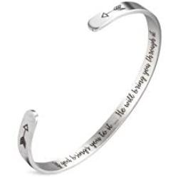A N KINGPiiN Inspirational Bracelets for Women Inspirational Gift for Women Girls Men Motivational Birthday Cuff Bangle Friendship Personalized Mantra Jewelry Come Gift Box
