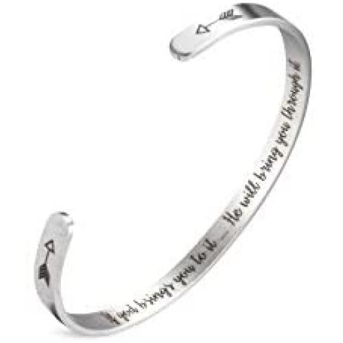 A N KINGPiiN Inspirational Bracelets for Women Inspirational Gift for Women Girls Men Motivational Birthday Cuff Bangle Friendship Personalized Mantra Jewelry Come Gift Box