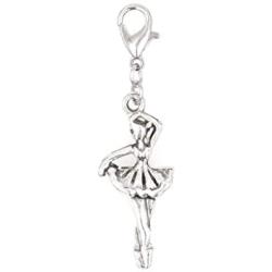 Its All About...You! Ballerina Dancer Clip on Charm Perfect for Necklaces and Bracelets 103E