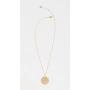 gorjana Womens Mosaic Coin Pendant Adjustable Necklace, 18K Gold Plated Medallion, 19 inch Chain