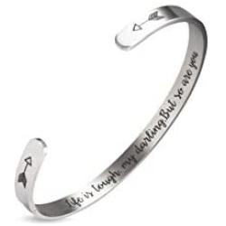 A N KINGPiiN Inspirational Bracelets for Women Inspirational Gift for Women Girls Men Motivational Birthday Cuff Bangle Friendship Personalized Mantra Jewelry Come Gift Box