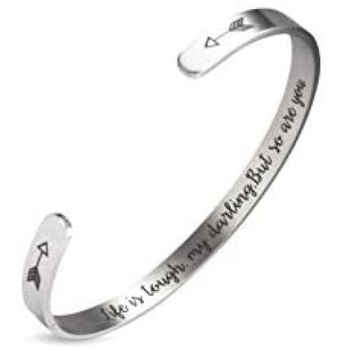 A N KINGPiiN Inspirational Bracelets for Women Inspirational Gift for Women Girls Men Motivational Birthday Cuff Bangle Friendship Personalized Mantra Jewelry Come Gift Box