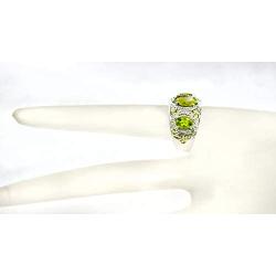 RB Gems Sterling Silver 925 Ring Genuine Gems 5 Carats with Rhodium-Plated Finish, 3-Stone-Style