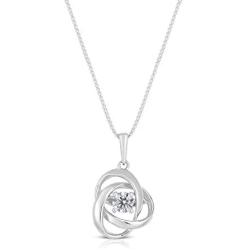 Femme Luxe 0.20 carats Love Knot Diamond Pendant Necklace for Women, 925 Sterling Silver, Dainty and Hypoallergenic, 18inch box chain, Jewelry with Gift Ready Box