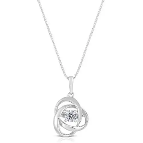 Femme Luxe 0.20 carats Love Knot Diamond Pendant Necklace for Women, 925 Sterling Silver, Dainty and Hypoallergenic, 18inch box chain, Jewelry with Gift Ready Box Femme Luxe 0.20 carats Love Knot Diamond Pendant Necklace for Women, 925 Sterling Silver, Dainty and Hypoallergenic, 18inch box chain, Jewelry with Gift Ready Box