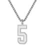 QeenseKc Sport Lucky Number 0-9 Necklace Jersey Number Initial Pendant Stainless Steel Jewelry 25mm High 3mm Wheat Chain