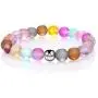 4Pcs Mystic Mermaid Beaded Stretch Bracelet Handmade Round Glass 8mm Multicolor Matte Beads Elastic Bracelet Shining Moonstone Beads Wristband for Women Girl Valentines Jewelry