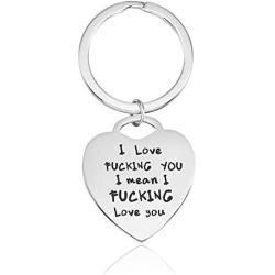 Meiligo Fashion Valentines Day I Love Fucking You Letter Bracelet Key Chain Dog Tag Charm Pendant Couples Love Lettering Tag Necklace Jewelry