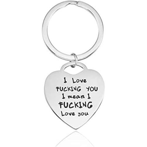 Meiligo Fashion Valentines Day I Love Fucking You Letter Bracelet Key Chain Dog Tag Charm Pendant Couples Love Lettering Tag Necklace Jewelry