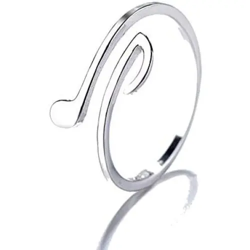 Music Notes Open Rings Shining Notes Comma Index Finger Rings Cute Adjustable Smooth Thin Finger Rings for Women Girls(Silver) Music Notes Open Rings Shining Notes Comma Index Finger Rings Cute Adjustable Smooth Thin Finger Rings for Women Girls(Silver)