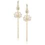 SWAROVSKI Womens Symbolic Lotus Pierced Earrings, Green, Gold-tone plated