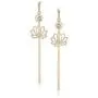 SWAROVSKI Womens Symbolic Lotus Pierced Earrings, Green, Gold-tone plated SWAROVSKI Womens Symbolic Lotus Pierced Earrings, Green, Gold-tone plated