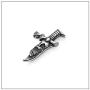 Heavstjer Punk Rock Stainless Steel Skull Pendant Knife Necklace