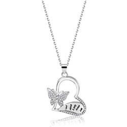 My Story isn’t Over Yet Semicolon Butterfly Necklace Love Heart Pendant Necklace with Zircon Stone Prevention Jewelry