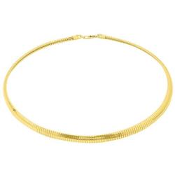 Verona Jewelers 925 Sterling Silver Flexible Italian Flat Domed Omega Chain Necklace- 2MM 3MM 4MM Cubetto Italy Wire Chain 16 18 20, 14K Gold Over Silver Chain Necklace