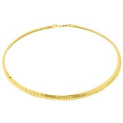 Verona Jewelers 925 Sterling Silver Flexible Italian Flat Domed Omega Chain Necklace- 2MM 3MM 4MM Cubetto Italy Wire Chain 16 18 20, 14K Gold Over Silver Chain Necklace