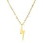 Delicate Minimalist Geometric Zig Zag Flash Lightning Bolt Pendant Necklace For Women For Teen 14K Gold Plated 925 Sterling Silver
