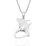 Sterling Silver Manta Ray Necklace Pendant with 18'' Box Chain Sterling Silver Manta Ray Necklace Pendant with 18'' Box Chain