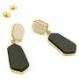 ECCLAVE Figure Acrylic&Leather Gold-plated Bass Hypoallergenic Stud Dangle Earrings for Women