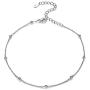 ChicSilver 925 Sterling Silver Ankle Bracelet for Women, Simple Durable Cuban Link/Figaro/Twist Rope Chain Anklets for Beach Party(with Gift Box)