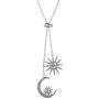 Swarovski Crystal 18K Gold Plated Moon and Stars Retro Pendant Necklaces 925 Sterling Silver Birthstone Pendant Necklaces for Women with 5A Cubic Zirconia Jewelry Happy Mothers Day Gift for Women