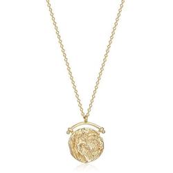 WEARON Coin Necklace for Women Girls 14k Gold Plated Dainty Round Medallion Pendant Necklace Jewelry Gifts