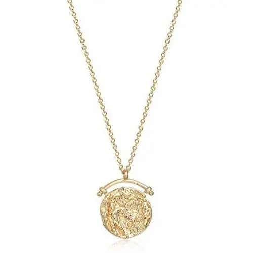 WEARON Coin Necklace for Women Girls 14k Gold Plated Dainty Round Medallion Pendant Necklace Jewelry Gifts WEARON Coin Necklace for Women Girls 14k Gold Plated Dainty Round Medallion Pendant Necklace Jewelry Gifts