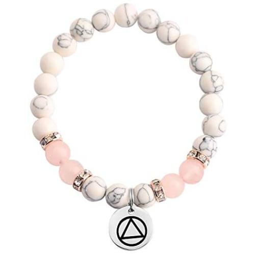 TIIMG Sobriety Gift Addiction Recovery Gift Recovery NA Gift AA Alcoholics Anonymous Birthday Gift Sober Beaded Bracelet New Beginnings Gift