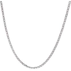 Pori Jewelers 925 Sterling Silver 2mm, 3mm, 3.5mm, 5.5mm Flat Mariner/Marina Link Chain Necklace