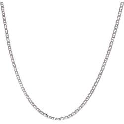 Pori Jewelers 925 Sterling Silver 2mm, 3mm, 3.5mm, 5.5mm Flat Mariner/Marina Link Chain Necklace