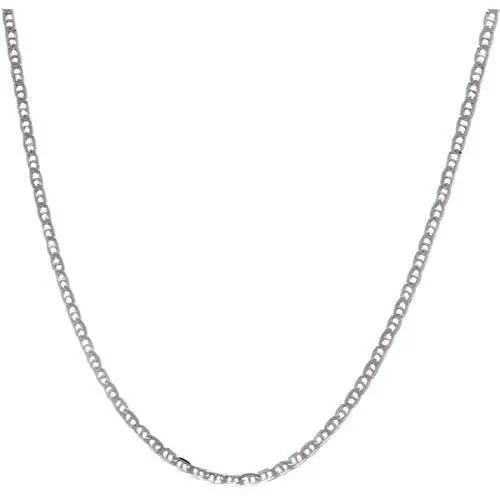 Pori Jewelers 925 Sterling Silver 2mm, 3mm, 3.5mm, 5.5mm Flat Mariner/Marina Link Chain Necklace Pori Jewelers 925 Sterling Silver 2mm, 3mm, 3.5mm, 5.5mm Flat Mariner/Marina Link Chain Necklace