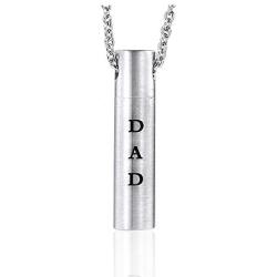 Molike Mom Dad Stainless Steel Urn Necklaces for Women Men Cremation Pendant Necklace for Memorial Ashes
