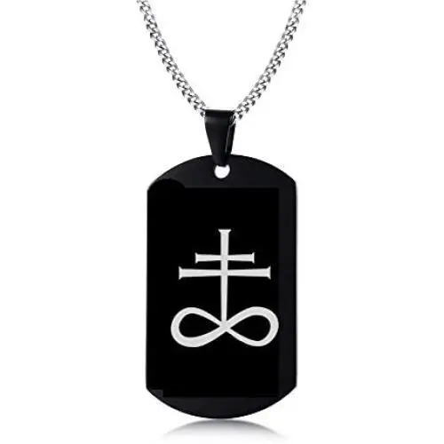 XUANPAI Stainless Steel Satan Satanic Leviathan Cross Sigil of Lucifer Dog Tag Pendant Necklace,Religions Jewelry XUANPAI Stainless Steel Satan Satanic Leviathan Cross Sigil of Lucifer Dog Tag Pendant Necklace,Religions Jewelry