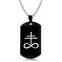 XUANPAI Stainless Steel Satan Satanic Leviathan Cross Sigil of Lucifer Dog Tag Pendant Necklace,Religions Jewelry