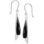 Silpada Rock Out Natural Black Agate Cut-Out Drop Earrings in Sterling Silver