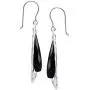 Silpada Rock Out Natural Black Agate Cut-Out Drop Earrings in Sterling Silver