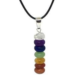 Schmidt Jewelry 7 Stone Chakra Necklace - Natural Stones Pendant - Balance Chakras with Gift Box